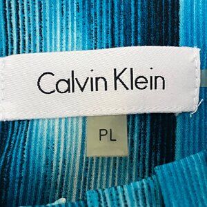 Calvin Klein aqua wave blouse. Size PL.
